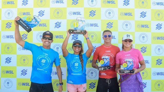 Com um desempenho impressionante, Israel e Tainá garantem títulos e pontos importantes no ranking sul-americano da WSL. - Divulgação