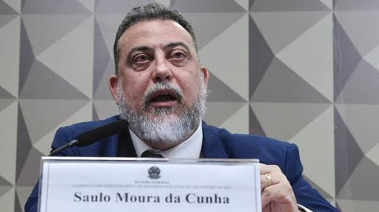 O ex-diretor da Abin Saulo Moura da Cunha presta depoimento na CPI do 8 de Janeiro - Reprodução/Internet