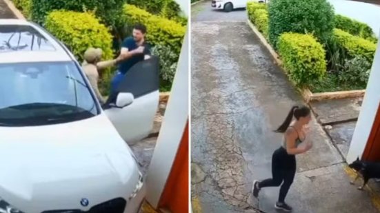 Câmeras de segurança registraram o momento em que a influenciadora corre para se salvar de seu captor no motel. - Divulgação