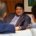 Ednaldo Rodrigues, presidente da CBF, durante reunião em 22 de agosto de 2024 - Rafael Ribeiro/CBF