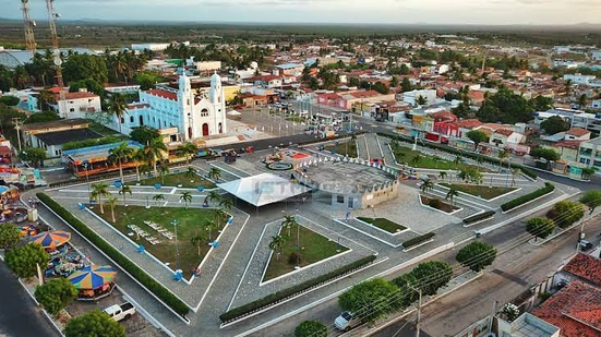 Vista Aérea da Praça Monsenhor Vicente Freitas, em João Câmara - Reprodução/Wikipédia