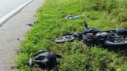 Motociclista sem CNH usava capacete, mas não ressistiu - Reprodução