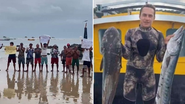 Moradores da Praia de Pipa, no litoral sul do Rio Grande do Norte, realizaram um protesto pacífico pedindo a libertação de "Titico" - Foto: Reprodução