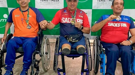 Atletas da Sadef-RN brilham com ouro, prata e bronze no Estadual Paralímpico de Tênis de Mesa - Reprodução