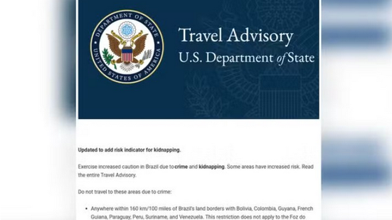 Embaixada dos EUA emite alerta sobre segurança no Brasil - Reprodução