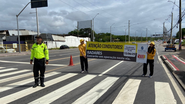 Durante o período de transição, educadores de trânsito atuaram na avenida e foram realizadas ações de conscientização - Divulgação/STTU