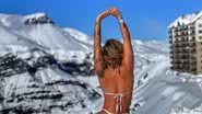 A influencer Laura Keller se destaca nas redes sociais ao mostrar sua confiança e beleza em um cenário inusitado de neve. - Divulgação