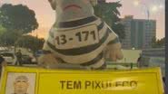O boneco inflável do ex-presidente Lula foi destaque no evento, relembrando os escândalos de corrupção do governo do PT. - Reprodução