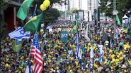 O evento ocorreu na Avenida Paulista, com forte esquema de segurança e sem registros de confrontos, liberando a via no início da noite - Reprodução