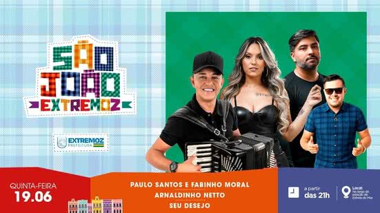 Nesta quinta-feira, a cidade de Extremoz recebe grandes artistas como Paulo Santos e Fabinho Moral para uma noite de forró e piseiro. - Reprodução/YouTube