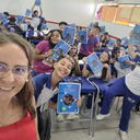 Professora Alice Dantas de Medeiros e seus alunos no Centro Estadual de Educação Profissional Professora Djanira Brasilino de Souza, na Zona Norte de Natal - Foto: arquivo pessoal