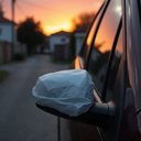A prática de cobrir retrovisores com sacos plásticos tem se popularizado; veja como isso pode evitar gastos com manutenção. - Reprodução