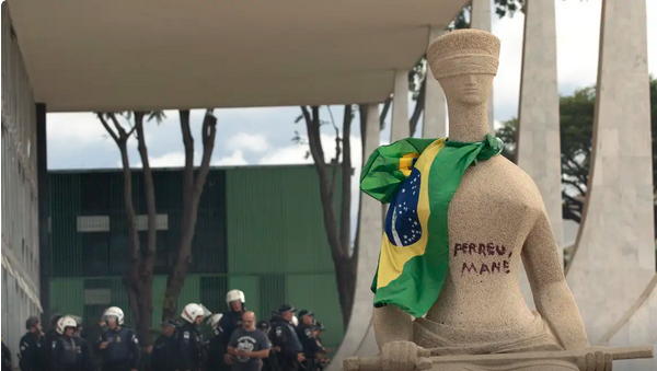 STF nega recurso de mulher que pichou estátua no 8 de janeiro - Reprodução