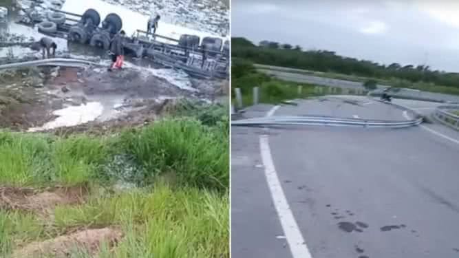 Motoristas que trafegam pela BR-304 devem redobrar a atenção e considerar rotas alternativas devido ao acidente. - Divulgação