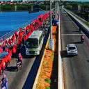 A Polícia Rodoviária Federal monitora a manifestação para garantir a segurança dos participantes e motoristas na região. - Divulgação