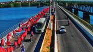 A Polícia Rodoviária Federal monitora a manifestação para garantir a segurança dos participantes e motoristas na região. - Divulgação