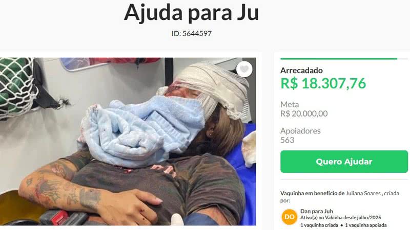 Agressão em elevador gera comoção e arrecadação de fundos; Juliana luta por recuperação física e emocional após o trauma. - Divulgação