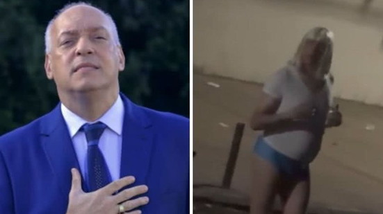 O vídeo em que o pastor aparece usando roupas íntimas femininas foi feito nas proximidades de um bar em Goiânia - Reprodução