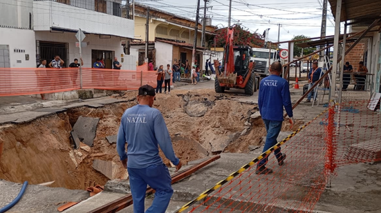 O incidente foi causado pelo rompimento de uma rede de abastecimento da Caern - Magnus Nascimento/Secom