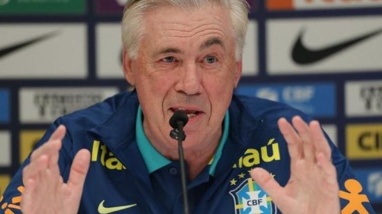 A convocação de Neymar ainda é incerta devido a uma lesão, e Ancelotti deve decidir se o inclui na lista final. - Divulgação