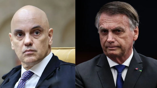 Ministro Alexandre de Moraes e ex-presidente Jair Bolsonaro - Felipe Sampaio/STF e Ton Molina/STF