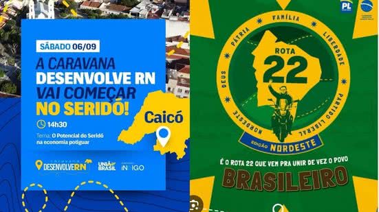 A iniciativa do União Brasil visa percorrer municípios do RN, semelhante à Rota 22 do PL, com foco em palestras e workshops. - Reprodução