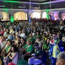 Centenas de pessoas, entre políticos e apoiadores, lotaram o Olimpo Recepções no bairro de Candelária para o Rota 22. - Simone Santos