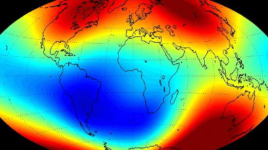 Anomalia Magnética do Atlântico Sul influencia a operação de satélites - Reprodução
