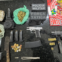 O suspeito e todo o material recolhido foram encaminhados à Delegacia de Plantão - Divulgação/Polícia Militar do RN