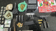 O suspeito e todo o material recolhido foram encaminhados à Delegacia de Plantão - Divulgação/Polícia Militar do RN