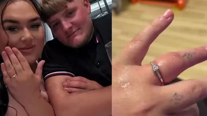 O casal, que planeja se casar em 2027, agora lida com as consequências de um anel de noivado que quase custou um dedo. - Divulgação