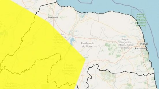 Instituto Nacional de Meteorologia alerta para umidade entre 20% e 30% em 70 cidades do Rio Grande do Norte até segunda-feira. - Reprodução