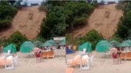 Defesa Civil interdita hotel e barracas após deslizamento em Tibau do Sul - Reprodução