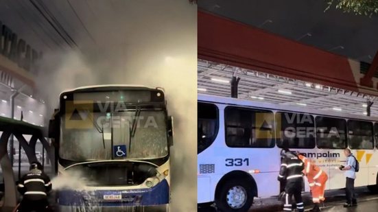 O motorista percebeu uma falha mecânica e conseguiu sair do ônibus antes que as chamas se espalhassem. - reprodução redes Via Certa
