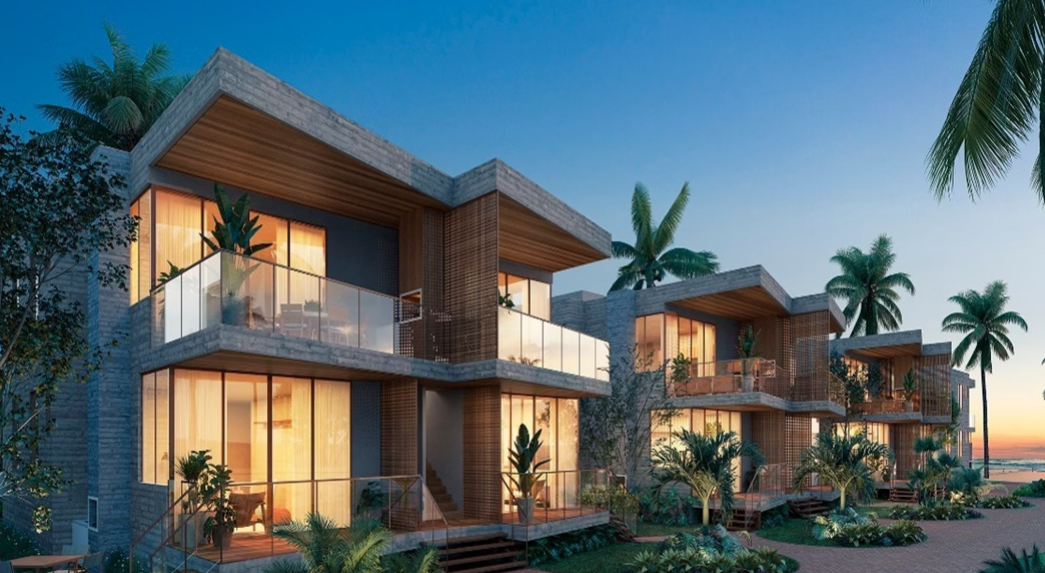 casas luxuoxas em condomínio à beira-mar