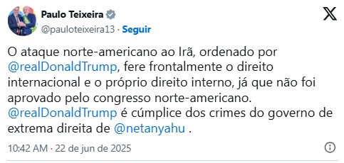 Pronunciamento do ministro via X