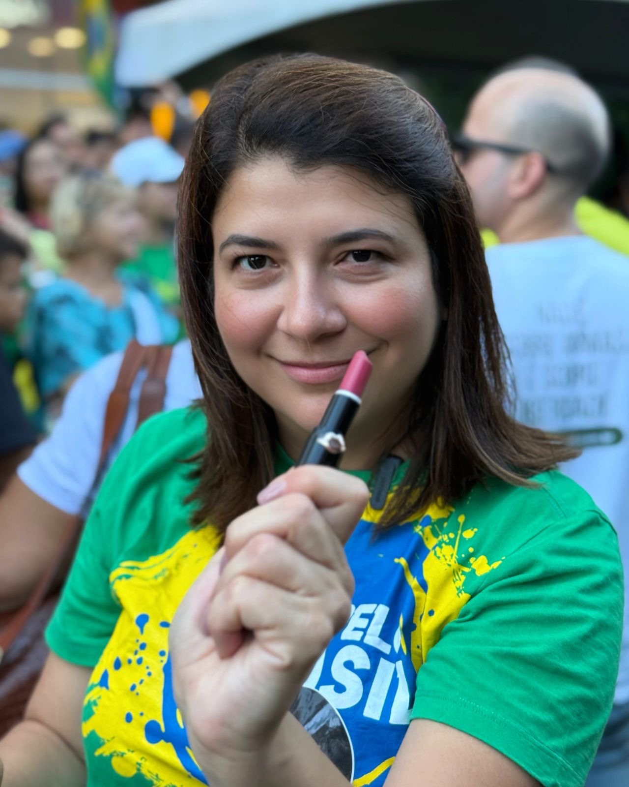 Carla em manifestão anistia