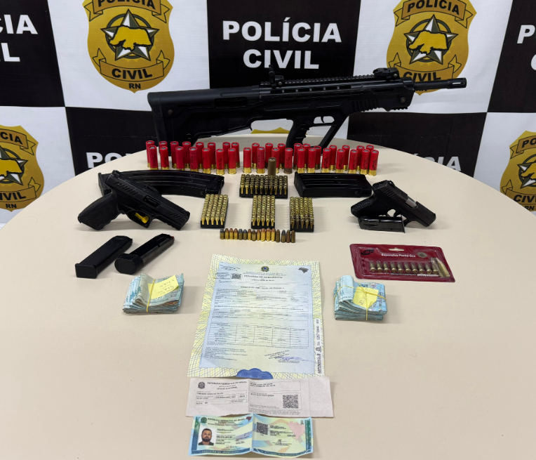 Material apreendido pela polícia. Foto: Divulgação/Polícia Civil do RN