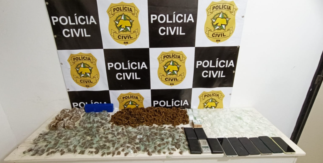 Material apreendido pelos agentes durante a operação. Foto: Divulgação/Polícia Civil do RN