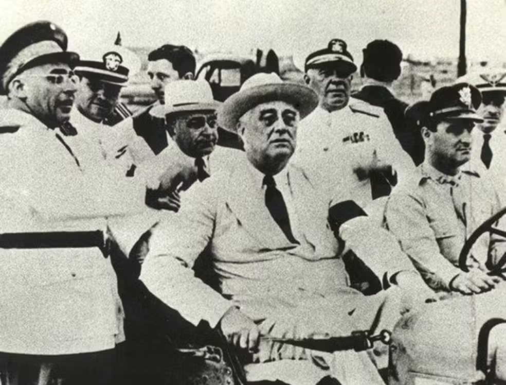 Getúlio Vargas e Franklin Roosevelt em Natal em 1943 / Foto: Arquivo Nacional