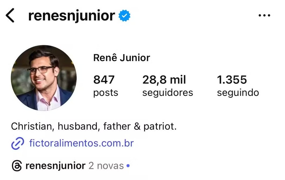 perfil de rene junior no instagram