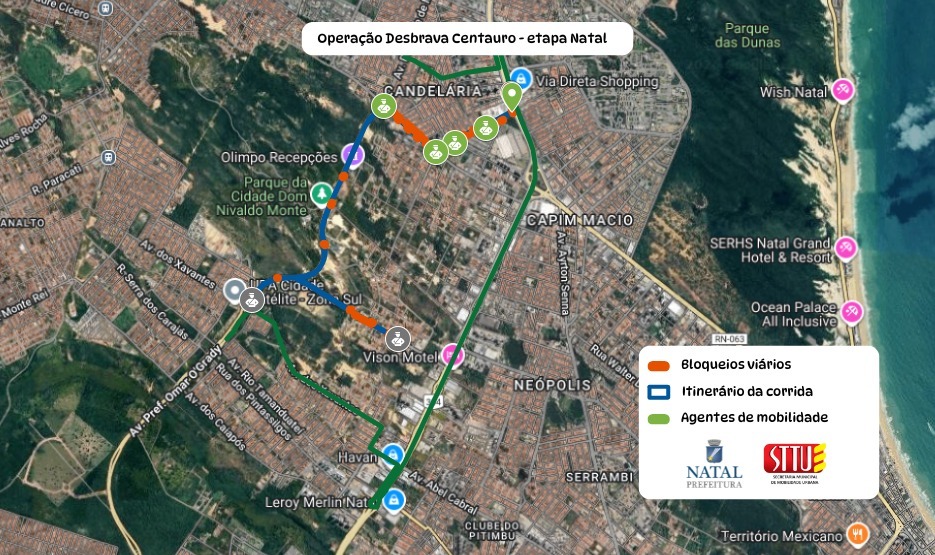 percurso da corrida