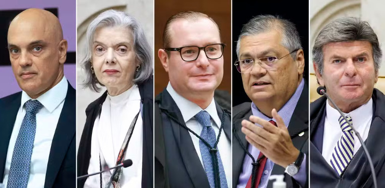 Ministros que formam a primeira turma da Suprema Corte brasileira.