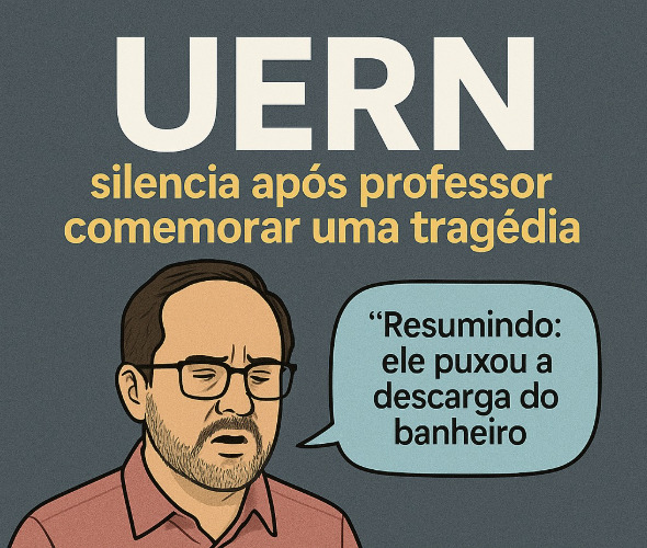 Arte feita com inteligência artificial para representar a manifestação do professor da UERN sobre o assassinato do ativista político.