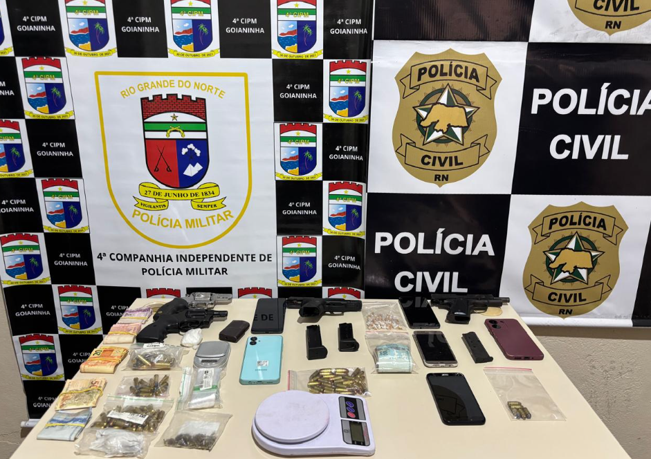 Material apreendido pelos policiais. Foto: Divulgação/Polícia Civil do RN