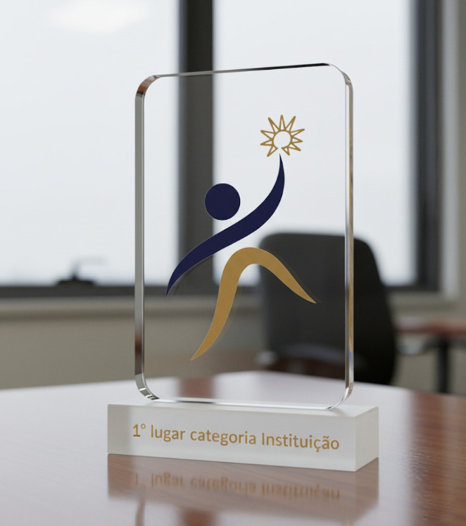 Modelo do troféu que será entregue para os ganhadores desta primeira edição.